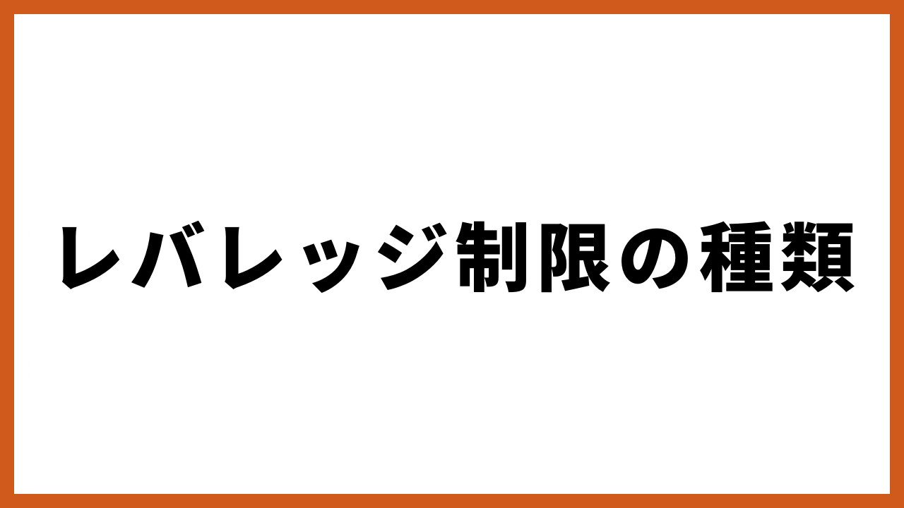 レバレッジ制限の種類の文字