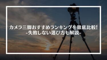 【2024年版】カメラ三脚おすすめランキング15選を徹底比較！失敗しない選び方も解説