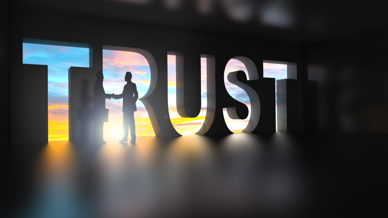 trustの形に切り取られた壁