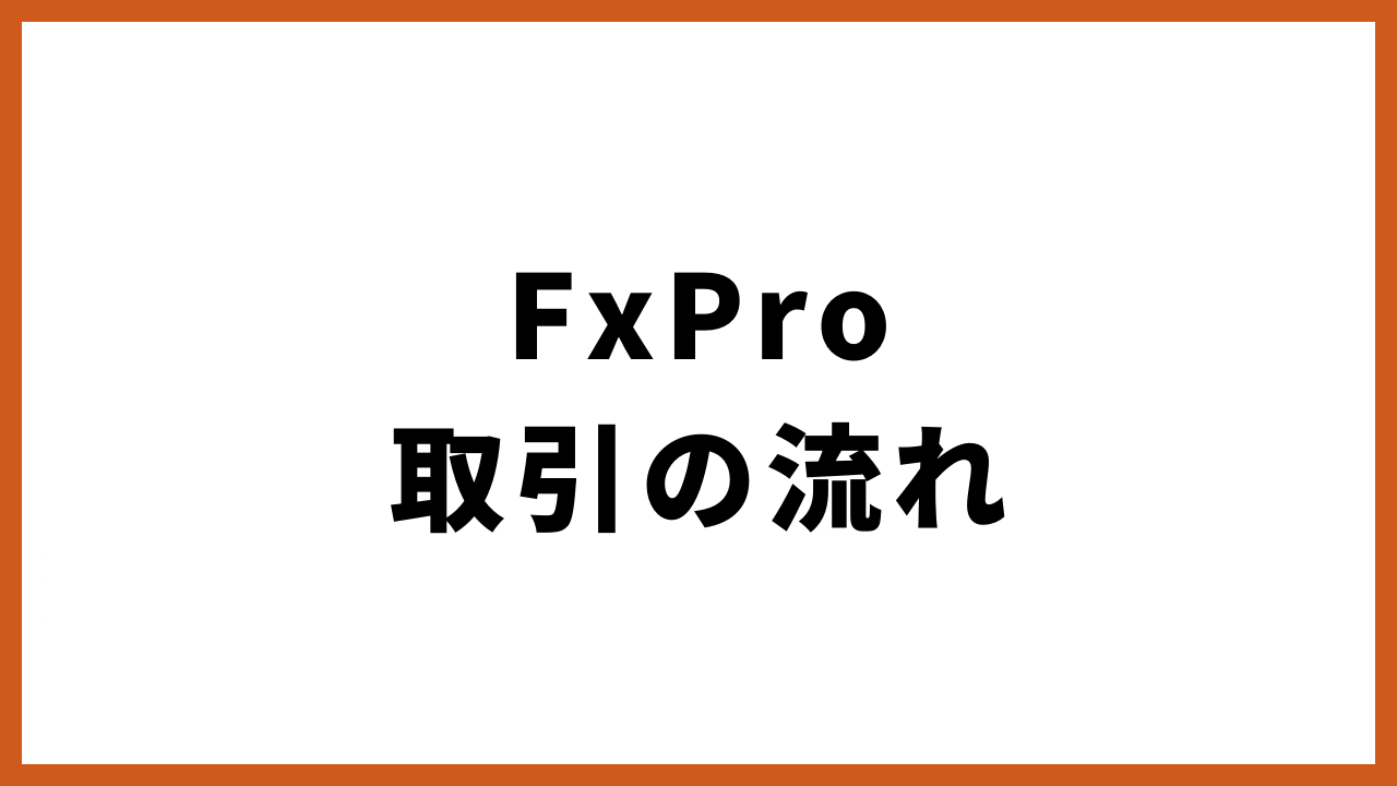 FxPro取引の流れの文字
